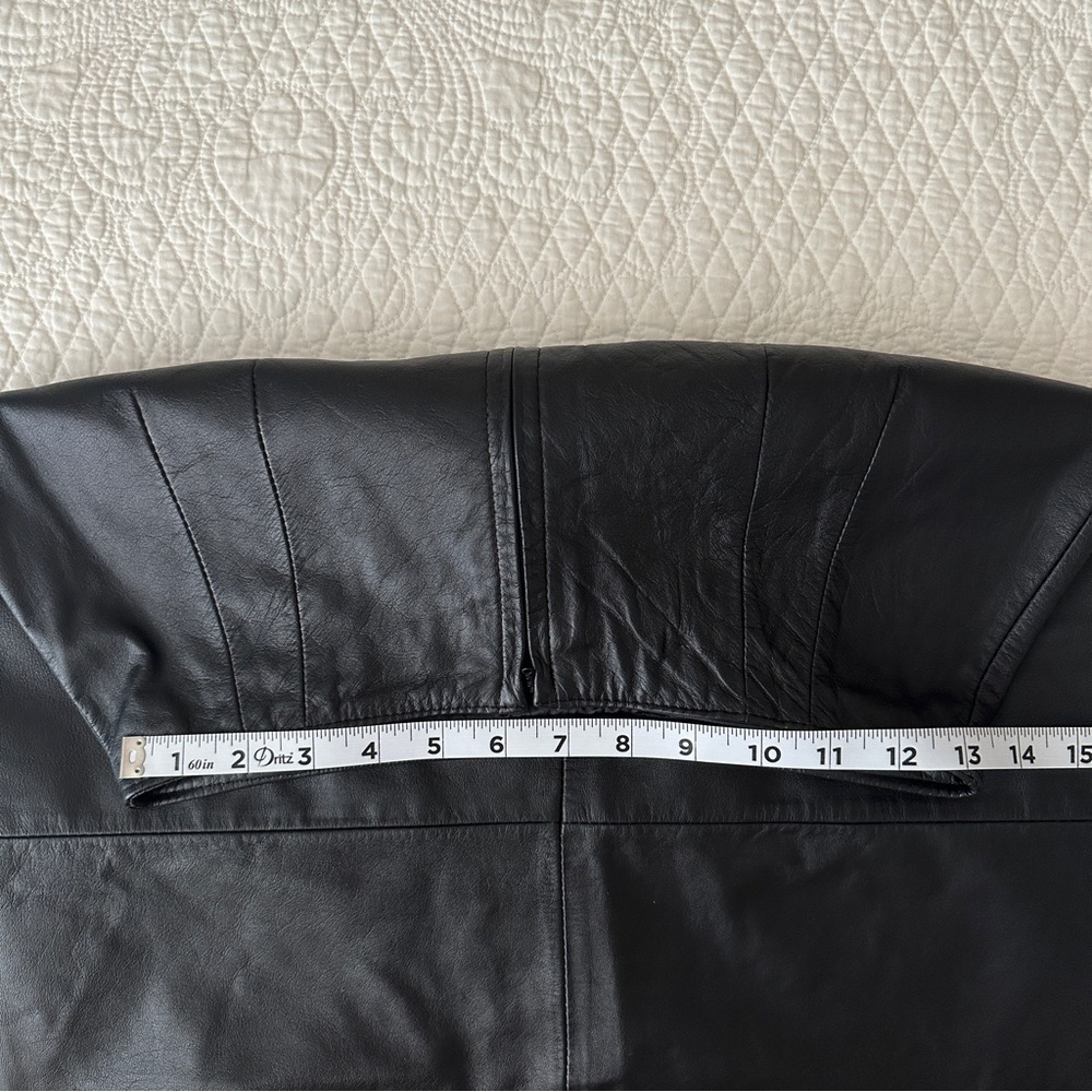 Vintage 80s Pia Rucci Black Leather Pencil Skirt Women’s - Picture 7 of 11